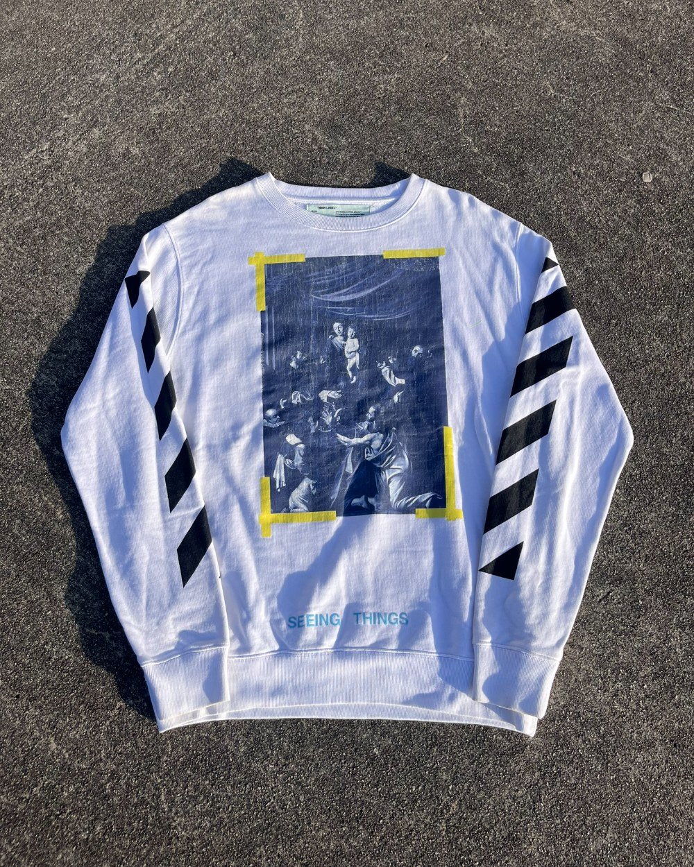 Off White Virgil Abloh Era Diagonals Caravaggio Crewneck